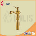 gold plated single lever basin faucet